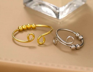 gold and silver rings with beads