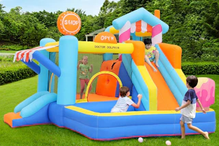 an inflatable bounce house