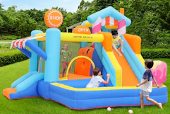 an inflatable bounce house