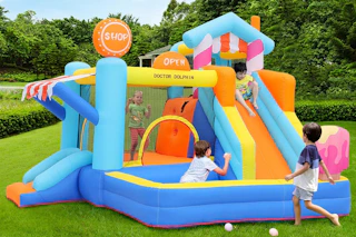 an inflatable bounce house