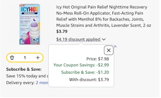 Icy Hot Amazon receipt