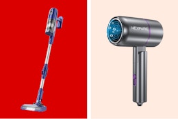 stick vacuum and ionic hair dryer