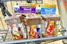 aldi german products grouped in a cart
