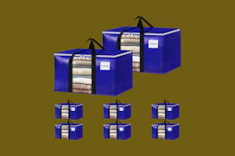 storage bags on an olive background