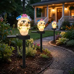 Solar Skull Garden Light