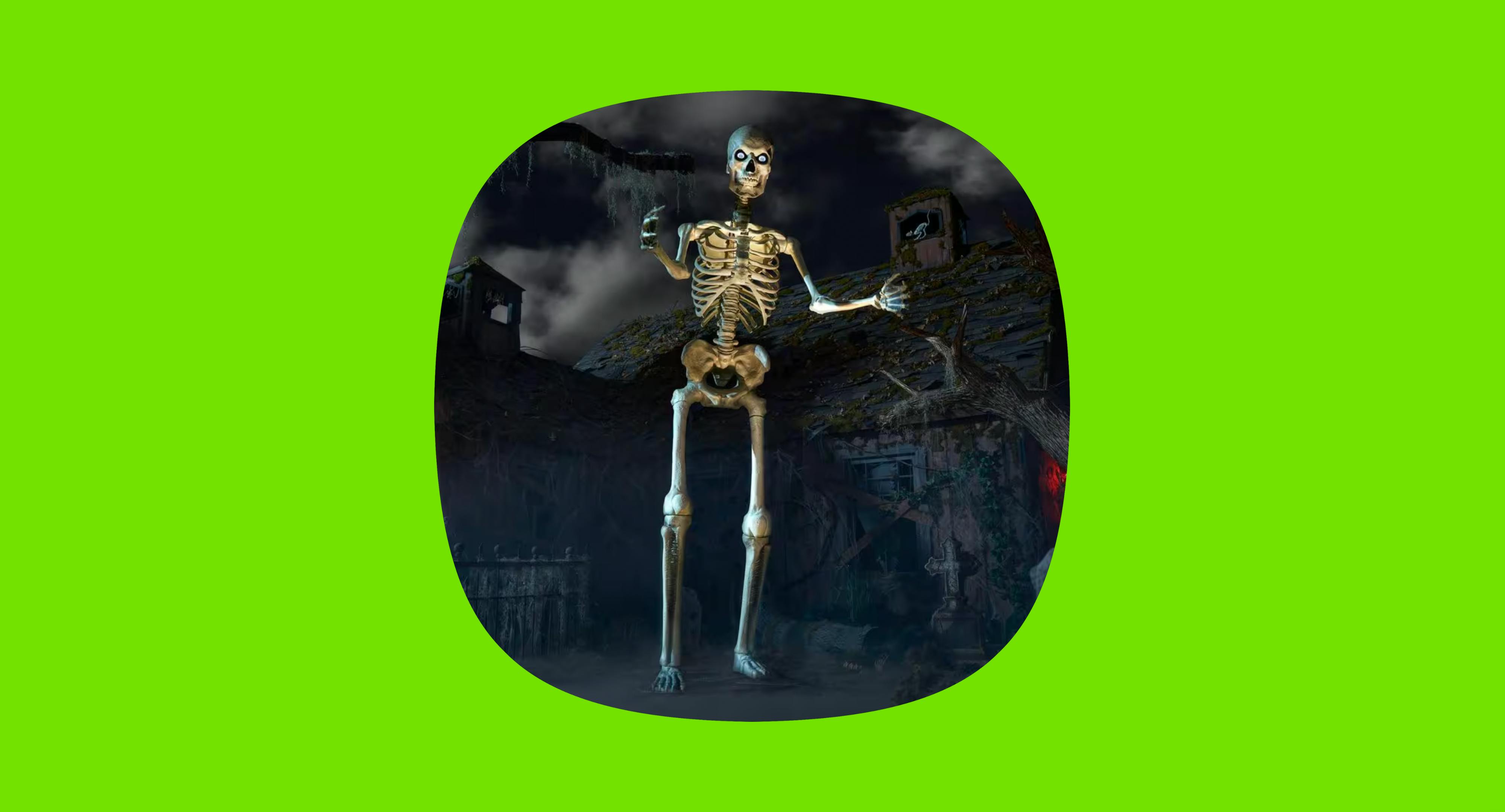 6 Ft Tall Crazy Bonez Pose-N-Stay Skeleton
