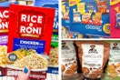 rice-a-roni-, quaker, frito-lay on 3-photo collage