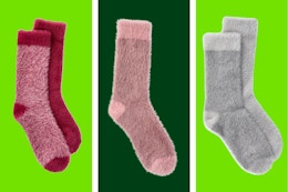 4-Pack of Women's Cozy Socks at Walmart — Pay $10 (Reg. $18) card image