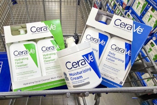 cerave skin care items in a cart