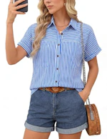 Women's Short Sleeve Button-Down Shirt