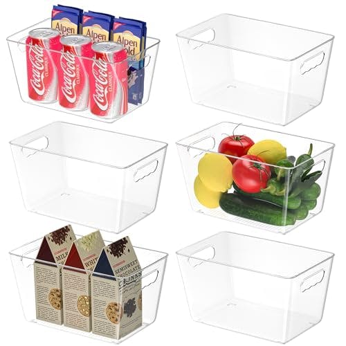 Clear Plastic Storage Bins 6-Pack