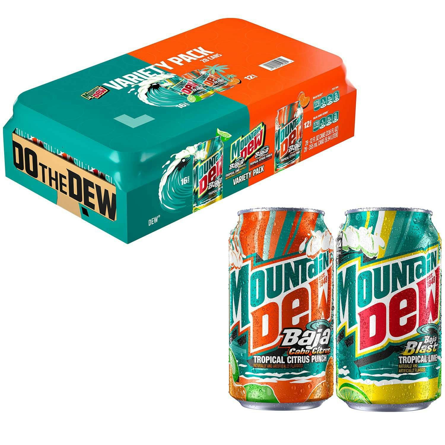Mountain Dew Baja Variety 28-Pack