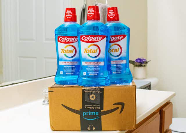 Colgate Mouthwash: 3 Bottles for $8 on Amazon card image