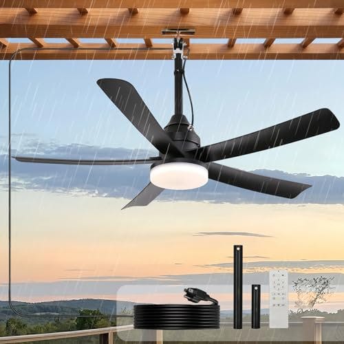 Outdoor Ceiling Fan with Light