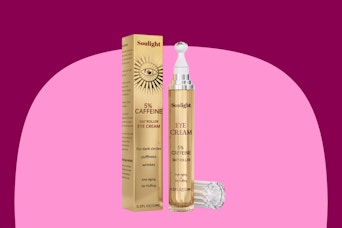 Soulight 5% Caffeine Eye Serum with Hyaluronic Acid & Vitamin C - 360° Roller Massage Ball
