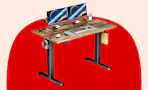Stock image of electric standing desk