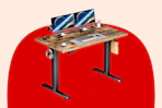 Stock image of electric standing desk