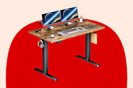 Stock image of electric standing desk