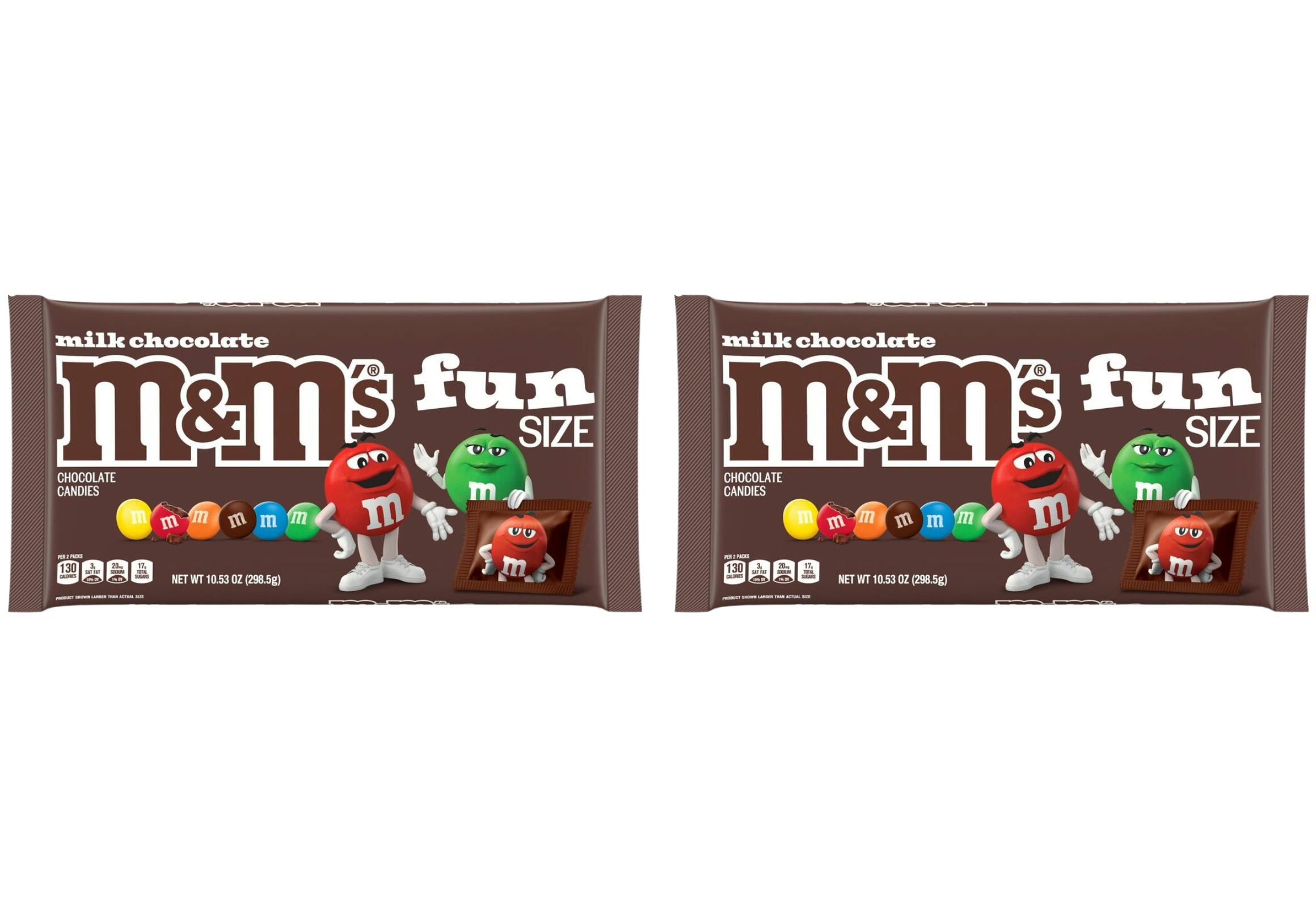 2 M&M's Fun Size Milk Chocolate Bags