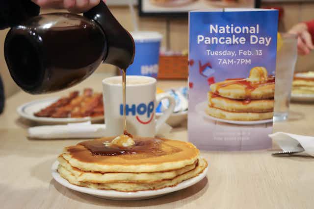 IHOP's National Pancake Day Means a FREE Short Stack of Pancakes  card image