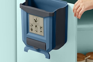 A cabinet trash can
