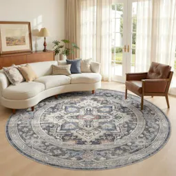 Round Washable Area Rug