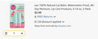 Eos lip balm Amazon receipt