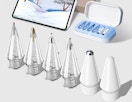 iPad pencil tips lined up on a table