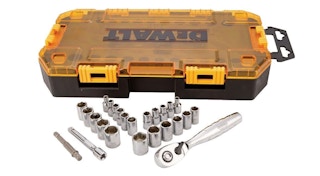A DeWalt drive socket set.