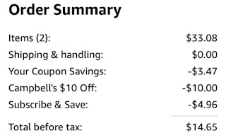 2 V8 Splash Juice 12-Packs Amazon Receipt