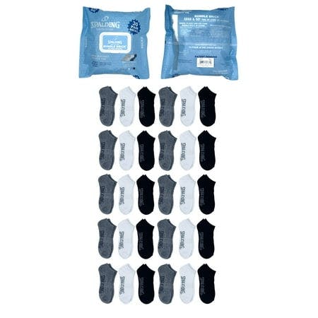 Spalding Kids' No-Show Socks 30-Pack