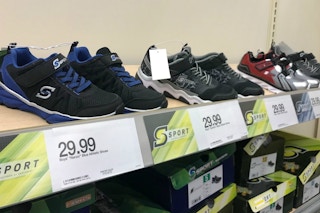 kisd' skechers sitting on a target shelf