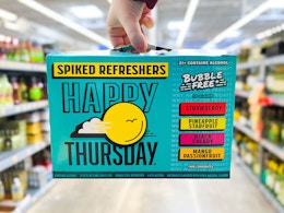 Earn 2,500 Fetch Points on a 12-Pack of Happy Thursday Beverages at Walmart card image