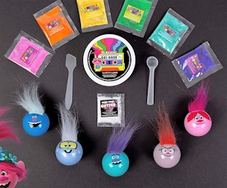 A DIY Trolls lip balm toy set