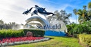 the entrance sign to SeaWorld