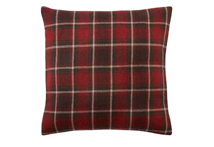 Red Plaid Throw Pillow