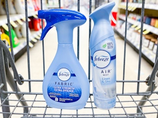 febreze fabric spray and febreze air refresher in shopping cart