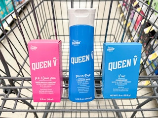 three Queen V intimate products inside shopping cart