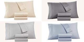 1200 Thread Count Antimicrobial 4-piece sheet set collage