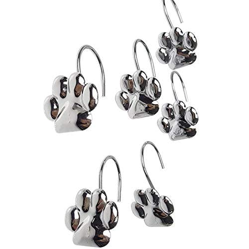 Cat Paw Print Shower Curtain Hooks