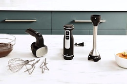 Lifestyle image of the Ninja Foodi Hand Mixer in kitchen setting