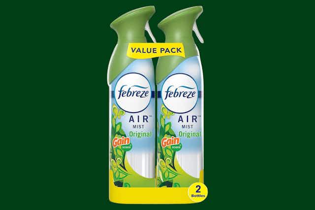 Febreze Air Freshener Spray — Get 2 Bottles for $4.66 on Amazon card image
