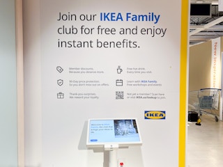 a screen inside Ikea for signing up for the Family Membership