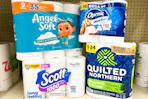 toilet paper packs on a shelf