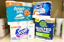 toilet paper packs on a shelf