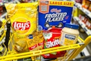 groceries in a dollar general shopping cart