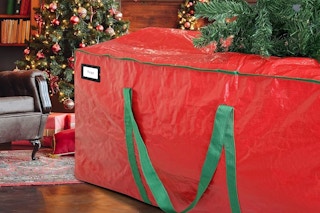 a storage bag in a living room