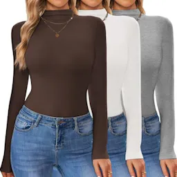 Ekouaer Turtleneck Tops 3-Pack