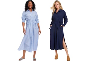 Cinch Waist Maxi Shirtdress