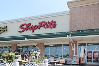 A ShopRite grocery store with plants up front
